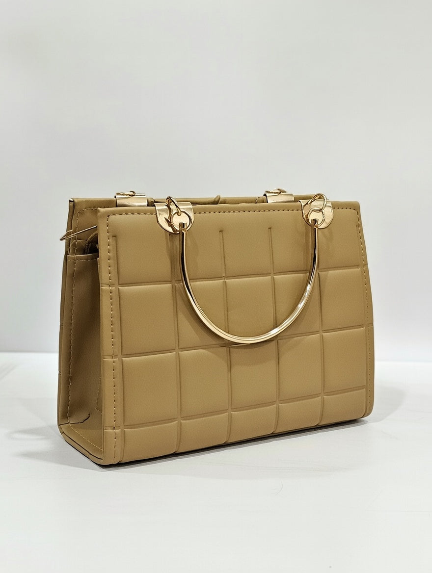 Elite Square Texture Bag(Mustard)