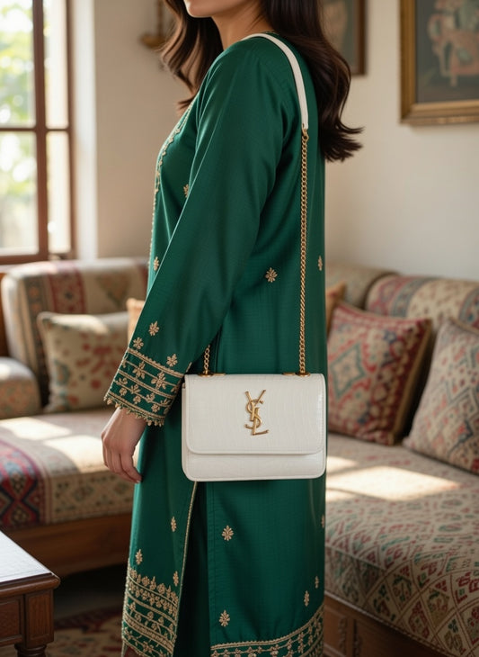 Ivory Chain Purse(white)