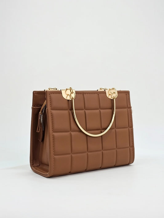 Elite Square Texture Bag(Brown)