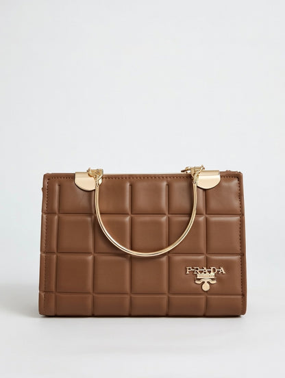 Elite Square Texture Bag(Brown)