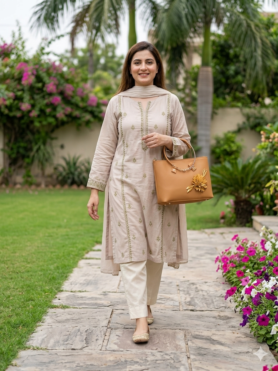 Floral Grace Bag Mustard