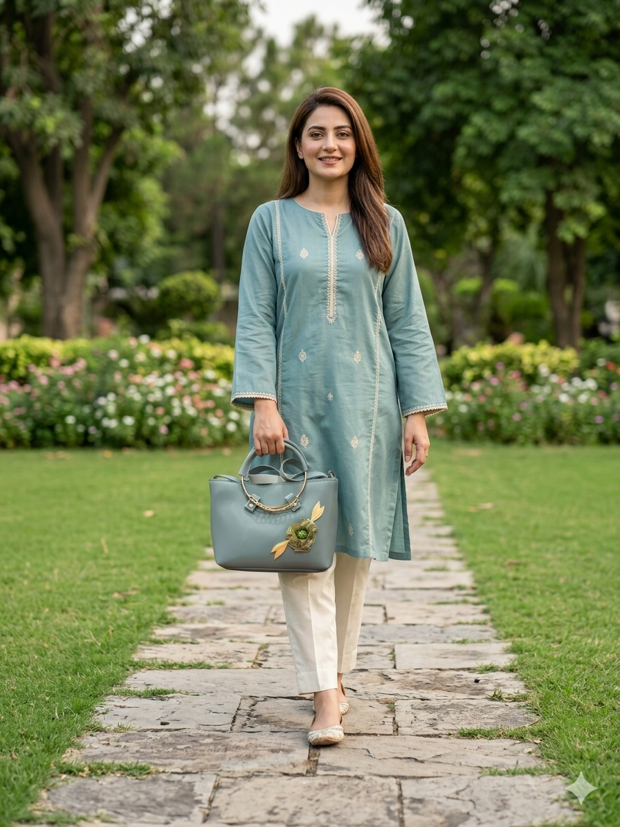 Floral Grace Bag Green