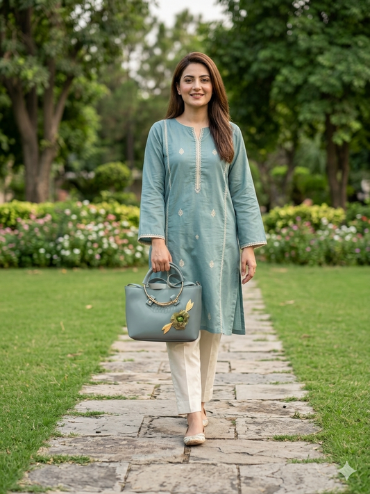 Floral Grace Bag Green