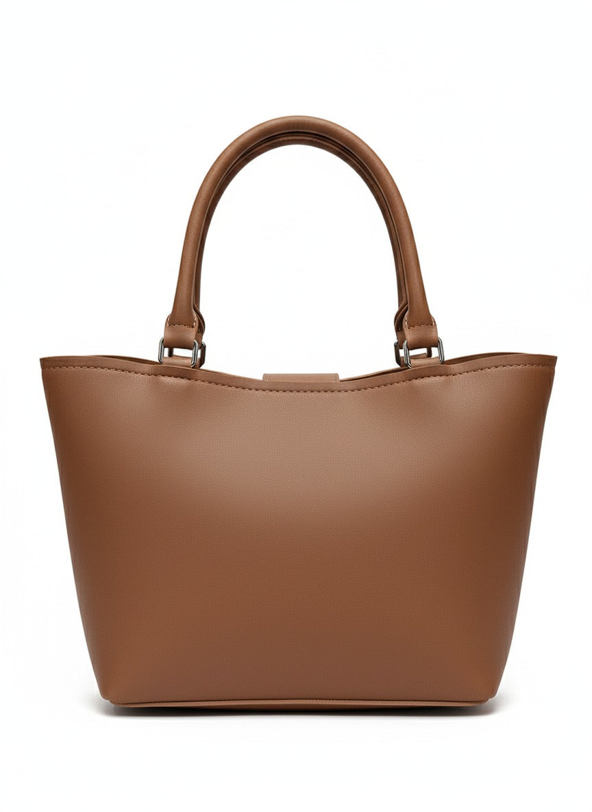 Chic Chain Handle Bag (Brown)