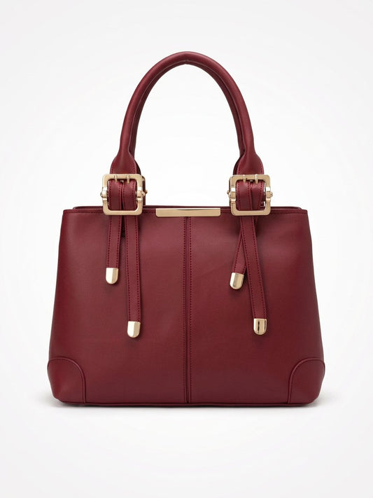 Mehroon  Verdure Buckle Tote