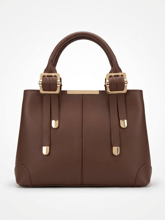 Brown  Verdure Buckle Tote