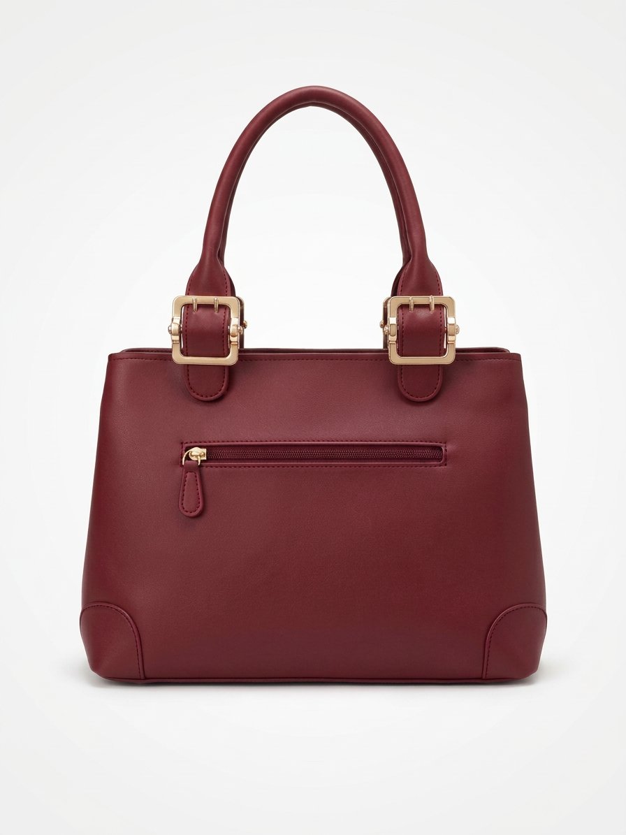 Mehroon  Verdure Buckle Tote