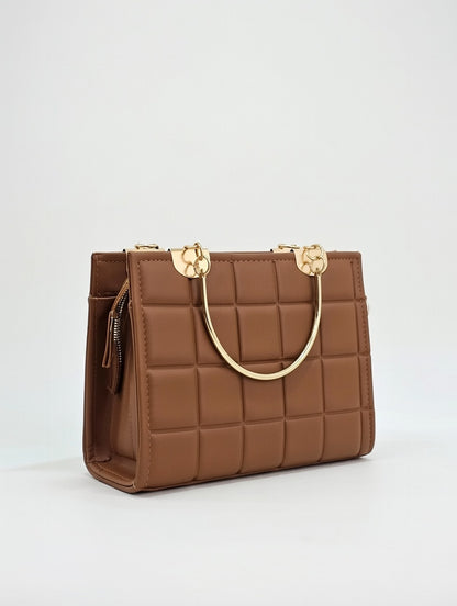 Elite Square Texture Bag(Brown)