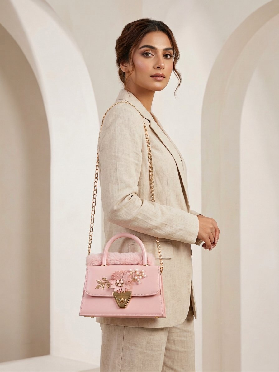 Pink Atelier Fur Flap Bag