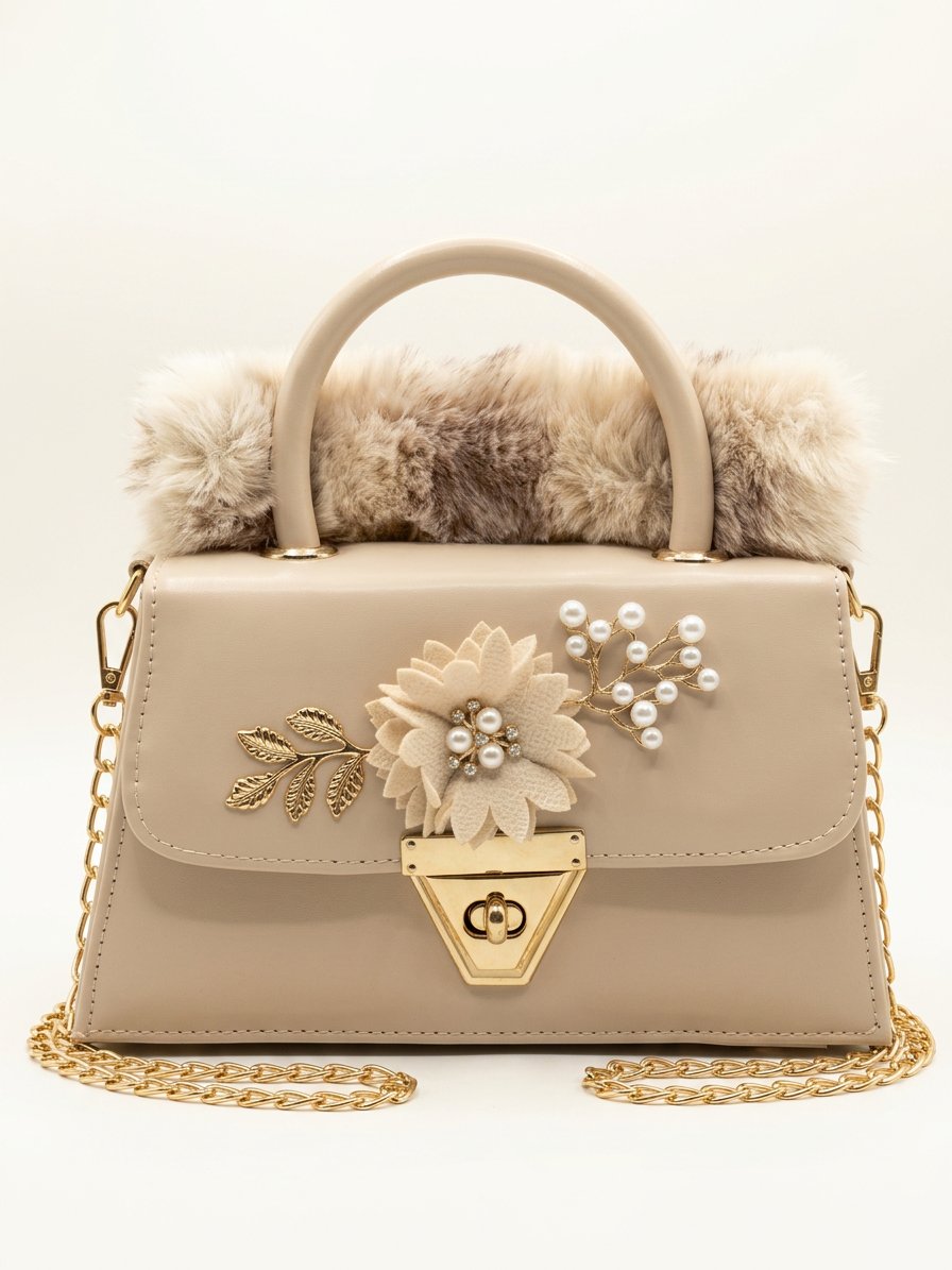 Tea Pink Atelier Fur Flap Bag