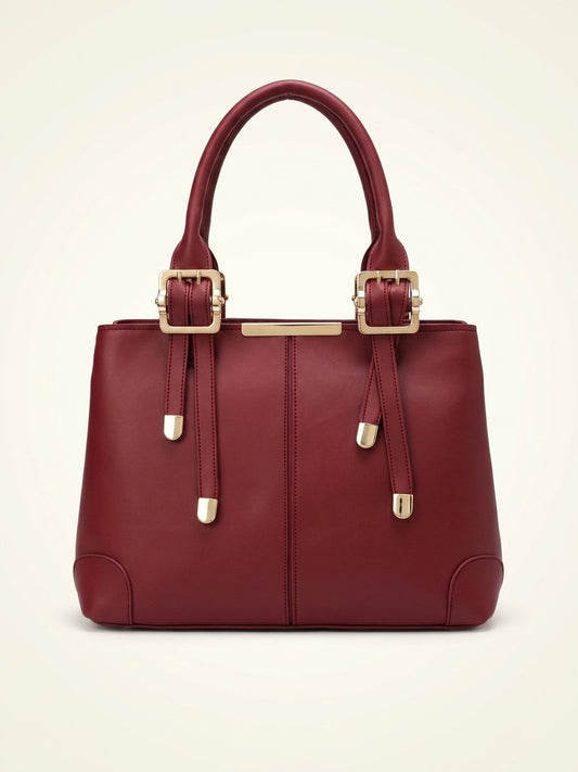 Mehroon  Verdure Buckle Tote