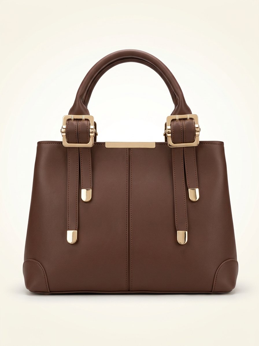Brown  Verdure Buckle Tote