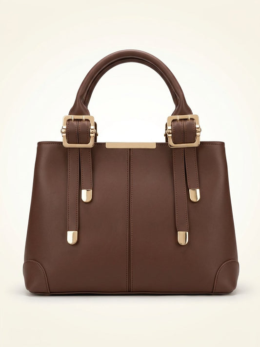 Brown  Verdure Buckle Tote