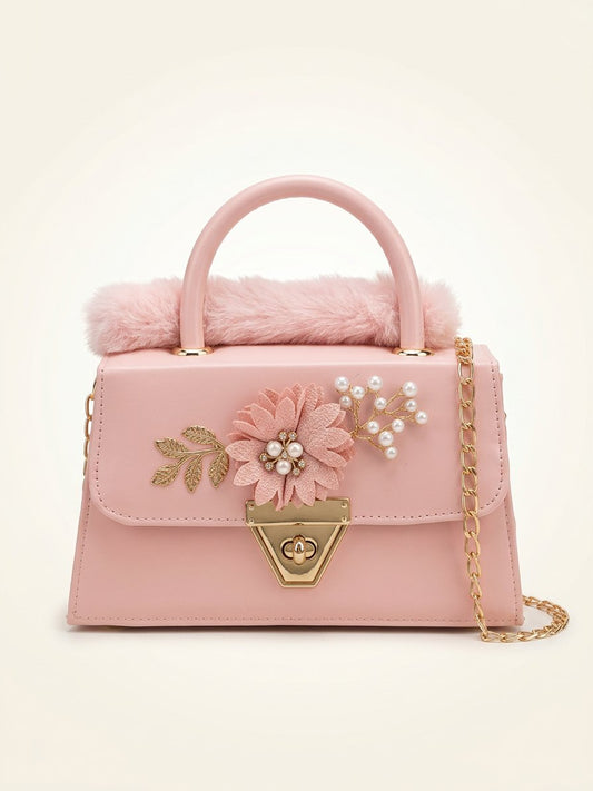 Pink Atelier Fur Flap Bag